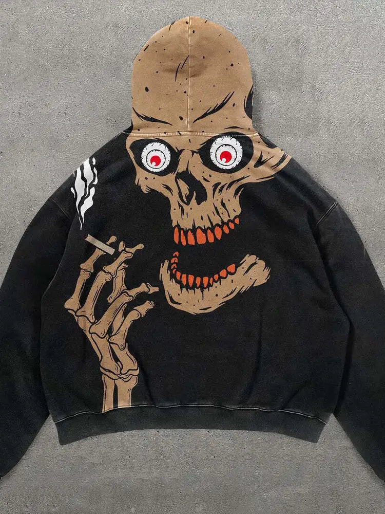 Moletom de caveira fumando