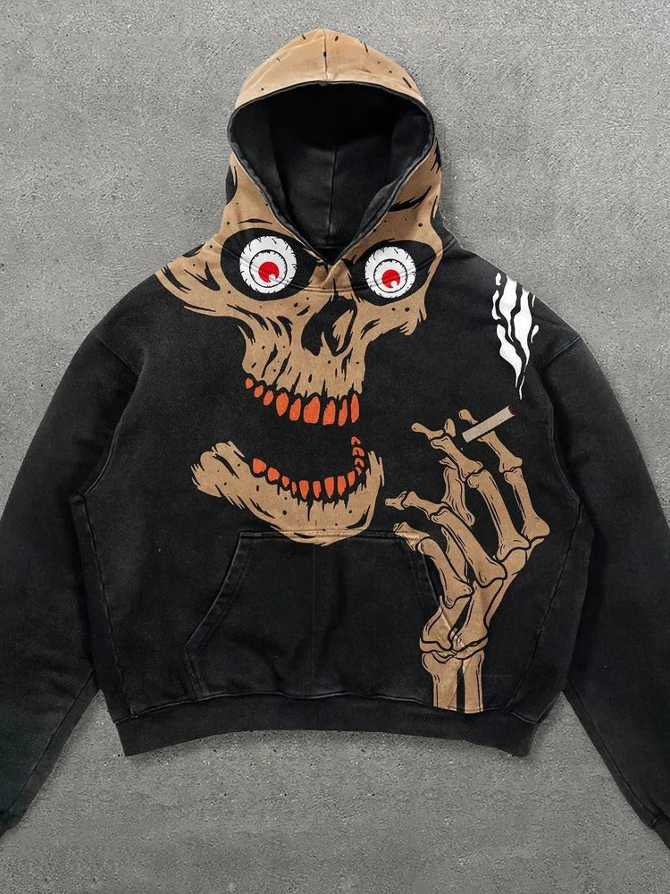 Moletom de caveira fumando