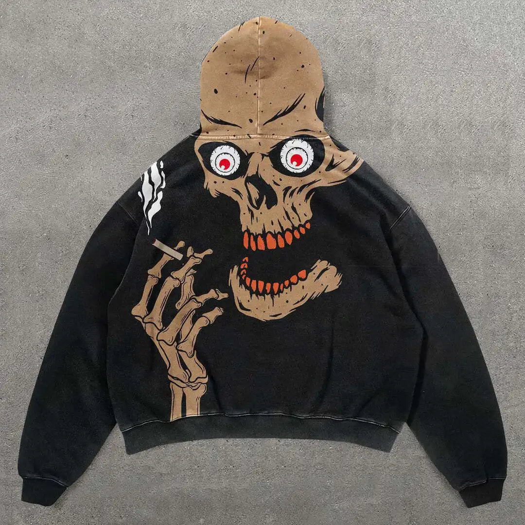 Moletom de caveira fumando